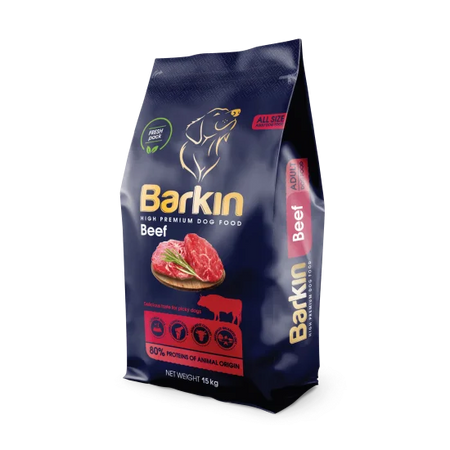 Barkin High Premium Beef храна за кучета с говеждо - 15 кг