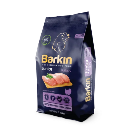Barkin High Premium Turkey Junior храна за малки кученца с пуйка - 15kg