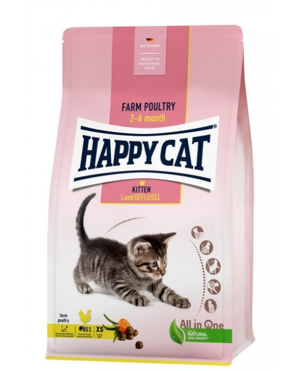 Happy Cat Young Kitten Farm Poultry за котенца на възраст до 6 месецa 4кг