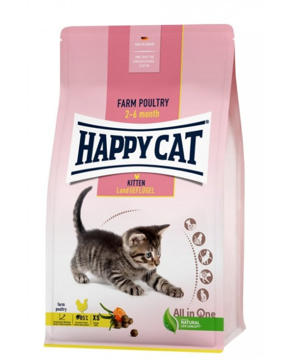 Happy Cat Young Kitten Farm Poultry за котенца на възраст до 6 месецa 4кг