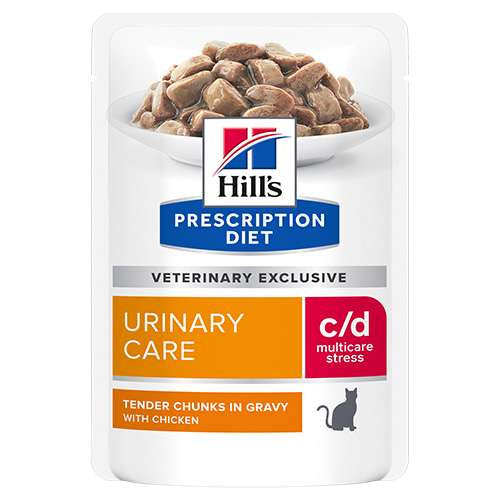 HILLS PD FELINE C/D URINARY STRESS ПАУЧ С ПИЛЕ 85гр - при идиопатичен цистит и профилактика на уролити
