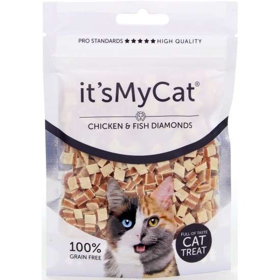 IT'S MY CAT Chicken & Fish Diamond 50g - лакомство за котка пиле и риба