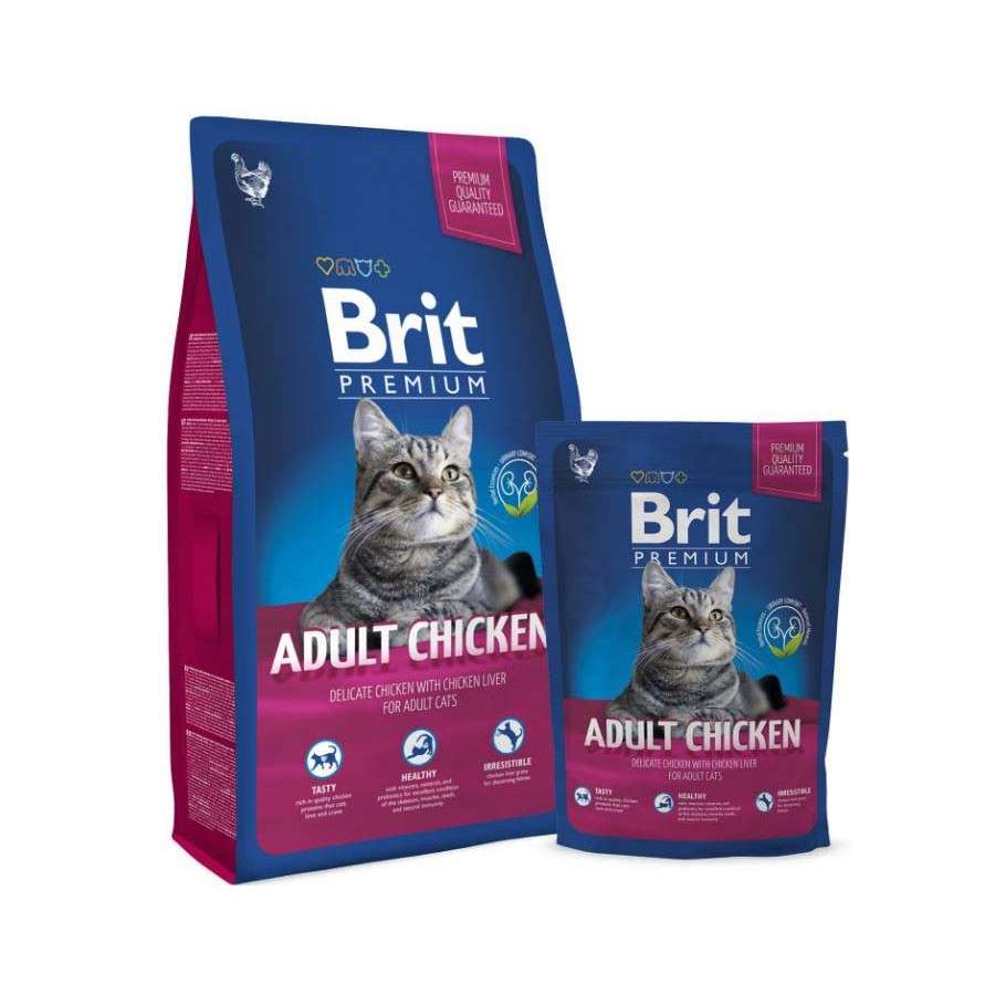 BRIT Premium Cat Adult Храна за котки с пилешко месо 1.5 кг.