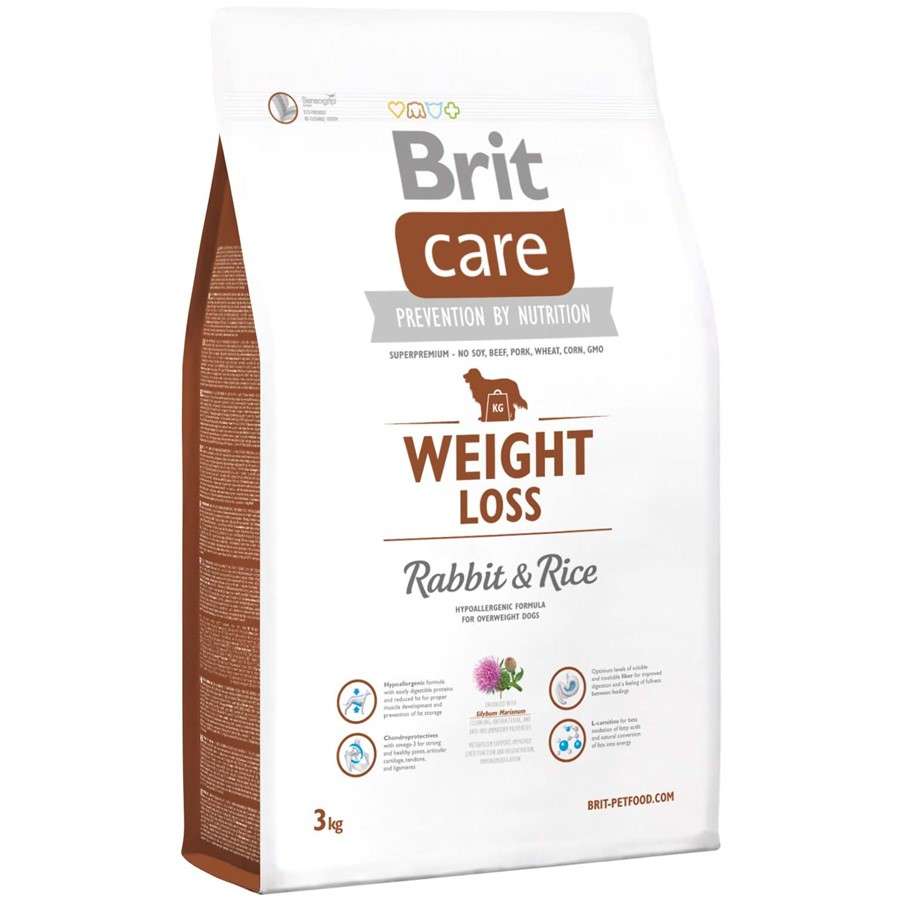 BRIT CARE Weight Loss Храна за кучета със заешко месо и ориз 3кг