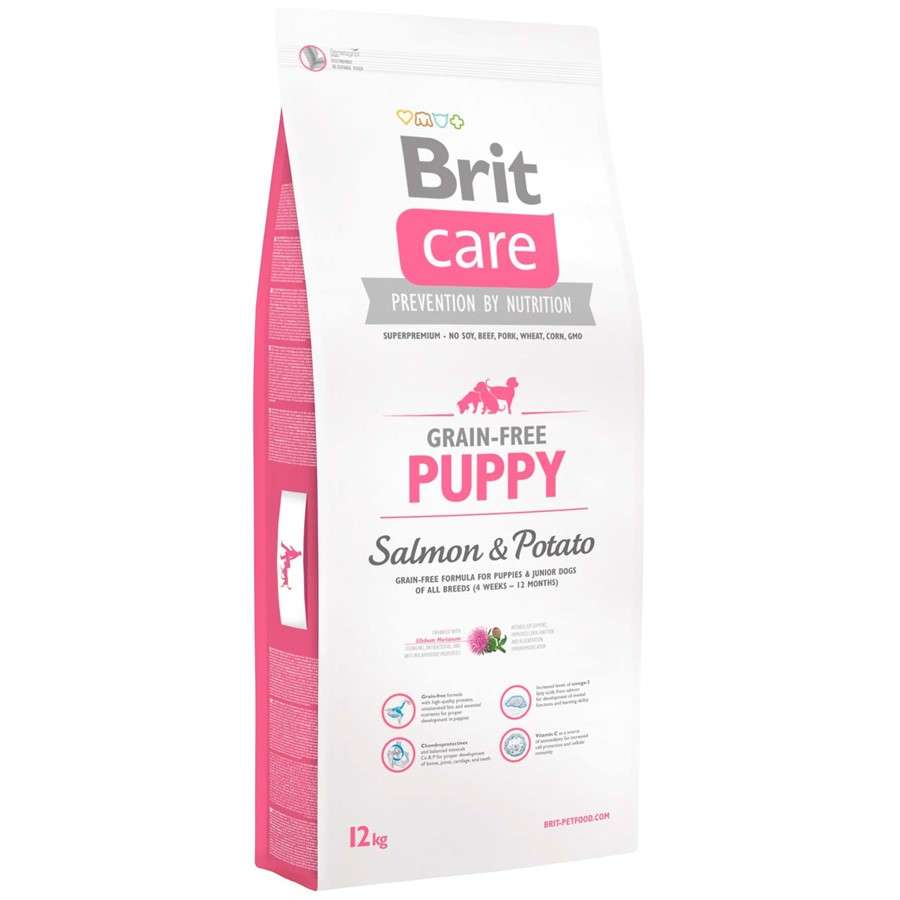 BRIT CARE Grain - free PUPPY храна за подрастващи кучета със сьомга и картоф
