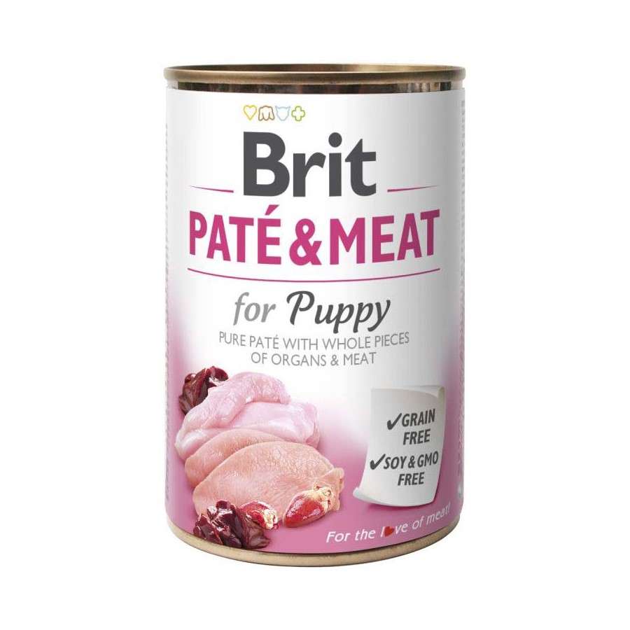 BRIT PATE & MEAT PUPPY Консерва пастет за кученца с парчета пилешко месо, 400гр