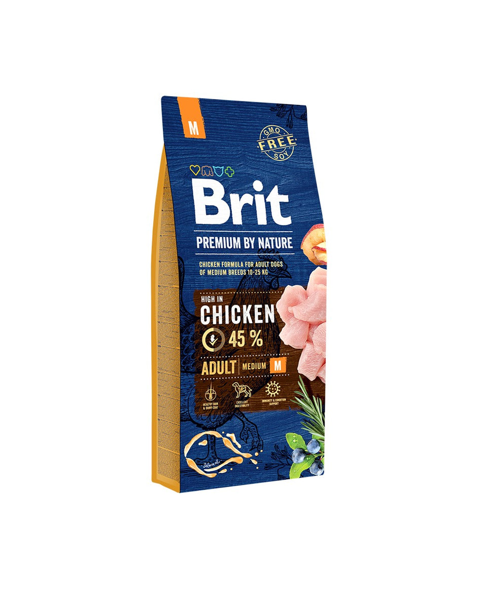 BRIT Premium by Nature Суха храна за кучета M -15кг.