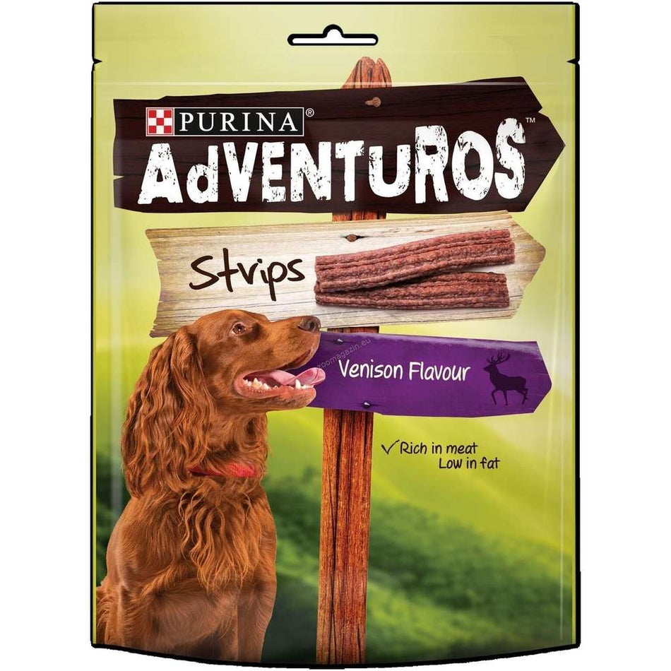 ADVENTUROS VENISON STRIPS - ЛАКОМСТВО ЗА КУЧЕТА, С ЕЛЕНСКО, 90гр.