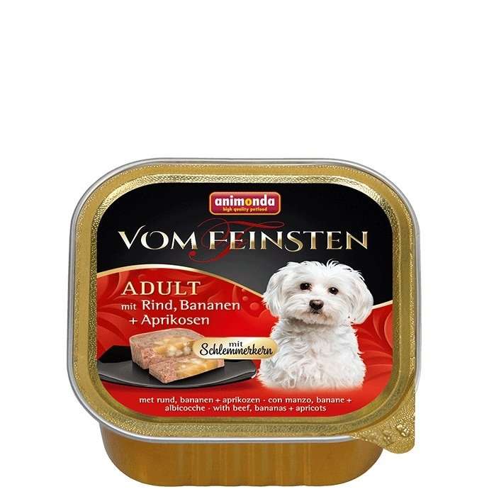 ANIMONDA VOM FEINSTEN 2 в 1 - ПАСТЕТ ЗА КУЧЕТА С ГОВЕЖДО БАНАНИ И КАЙСИЯ - 150гр.