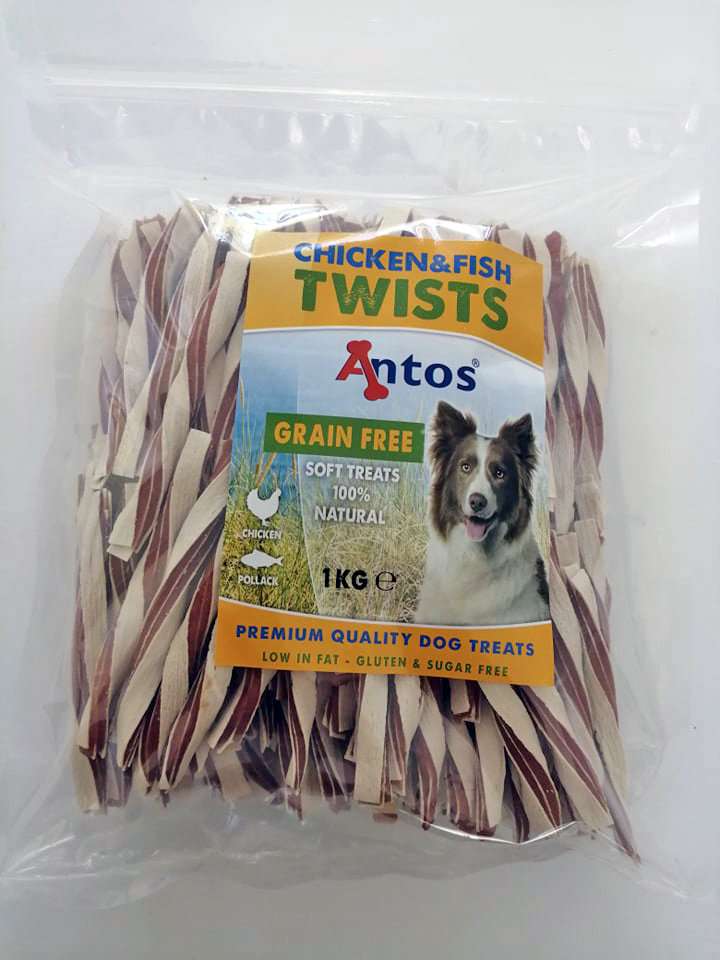 ANTOS CHICKEN LIGHT TWISTES - ЛЕНТИ С ПИЛЕ И РИБА 1КГ.