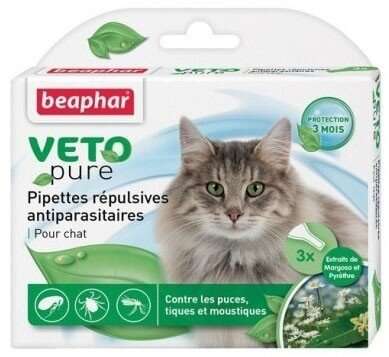 BEAPHAR VETO PURE SPOT ON - ПРОТИВОПАРАЗИТНА ПИПЕТА ЗА КОТКИ, 3бр.
