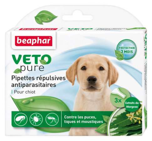 BEAPHAR VETO PURE SPRAY JUNIOR - ПРОТИВОПАРАЗИТНИ КАПКИ ЗА ПОДРАСТВАЩИ КУЧЕНЦА 3бр.