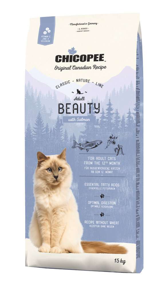 CHICOPEE CLASSIC NATURE LINE ADULT BEAUTY - ЗА КОТКИ В ЗРЯЛА ВЪЗРАСТ ЗА КРАСИВА КОЗИНА СЪС СЬОМГА 1.5 кг.
