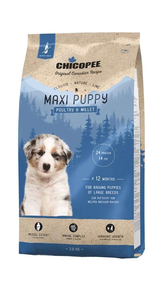 CHICOPEE CLASSIC NATURE LINE MAXI PUPPY - ЗА ПОДРАСТВАЩИ КУЧЕНЦА ОТ ЕДРИ ПОРОДИ С ПТИЧЕ МЕСО И ПРОСО 15 кг