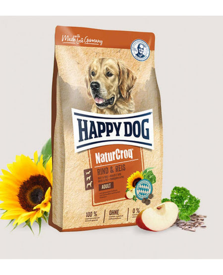 Happy Dog NaturCroq - суха храна за кучета говеждо и ориз 15кг.