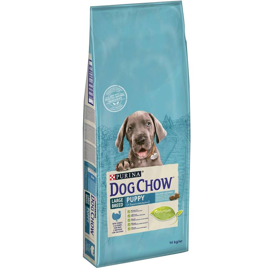DOG CHOW PUPPY LARGE BREED - ЗА ПОДРАСТВАЩИ КУЧЕНЦА ОТ ЕДРИ ПОРОДИ С ПУЙКА 14КГ.