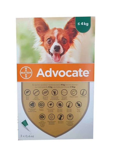 Advocate dog 0-4 kg - 1бр ПИПЕТА