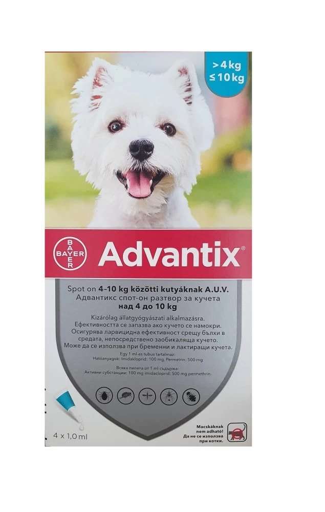 Advantix spot-on for dogs 4-10 кг - 1бр ПИПЕТА
