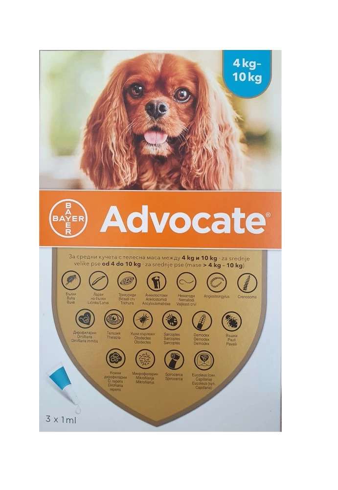 Advocate dog 4-10 kg - 1бр ПИПЕТА