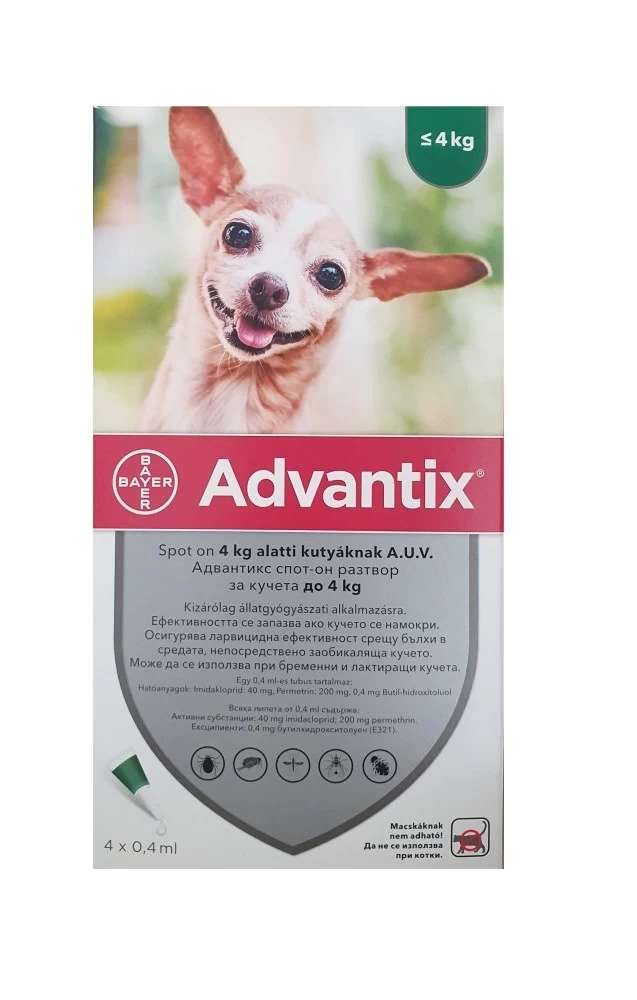 Advantix spot-on for dogs до 4 кг - 1бр ПИПЕТА