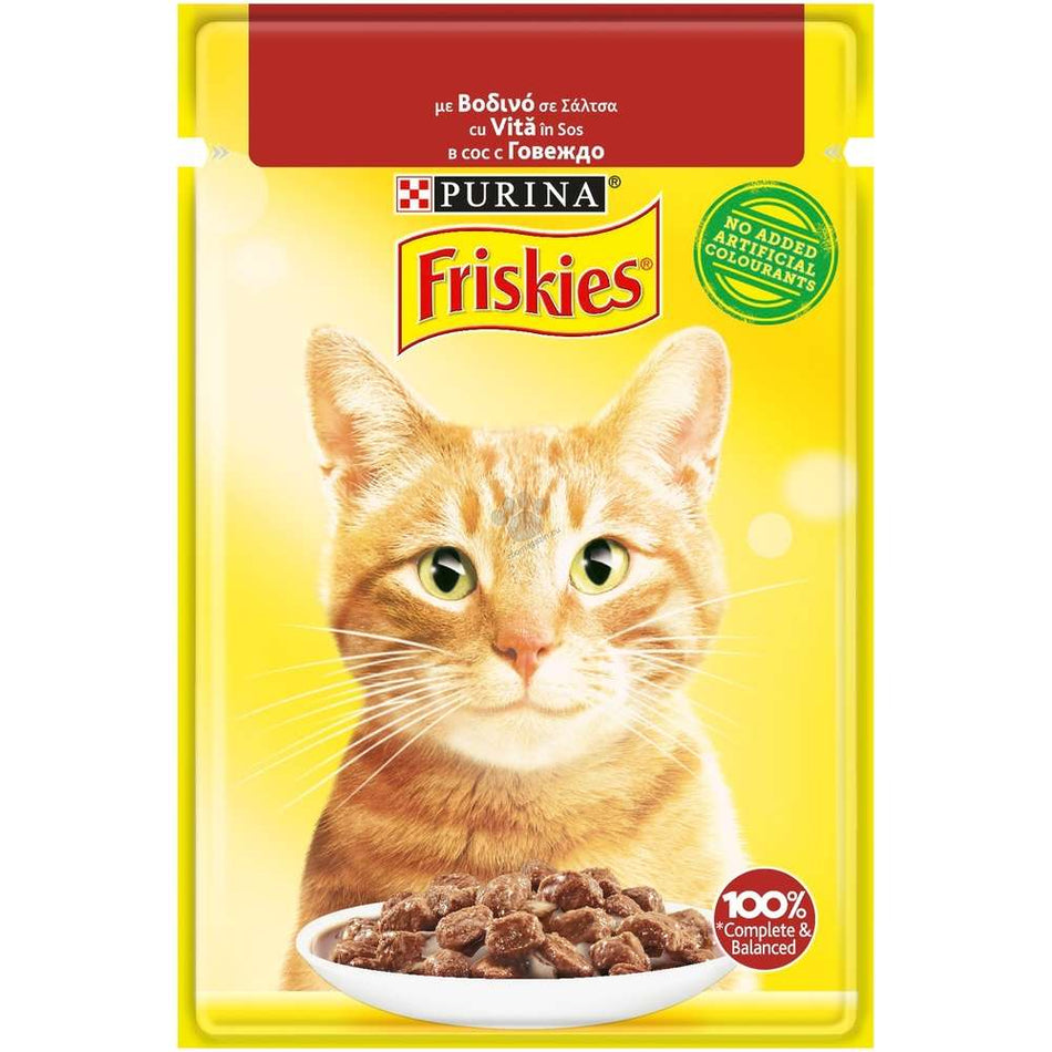 FRISKIES ADULT ПАУЧ ЗА КОТКИ ХАПКИ В СОС С ГОВЕЖДО 26х85 гр
