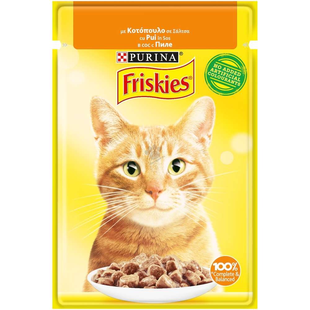 FRISKIES ADULT ПАУЧ ЗА КОТКИ ХАПКИ В СОС С ПИЛЕ 26х85 гр.