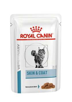 ROYAL CANIN FELINE SKIN & COAT POUCH 12x85g - Пълноценна мокра храна в пауч за котки в зряла възраст със суха кожа и загубила блясъка си козина