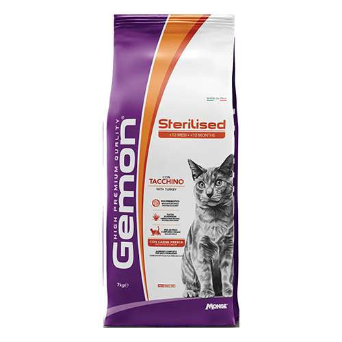 GEMON CAT Sterilised Turkey 7 KG - с пуйка за кастрирани котки
