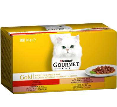 GOURMET GOLD ХАПКИ В СОС 4 АСОРТИМЕНТА - 4х85гр