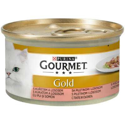 GOURMET GOLD ХАПКИ В СОС ПИЛЕ И СЬОМГА - 85гр
