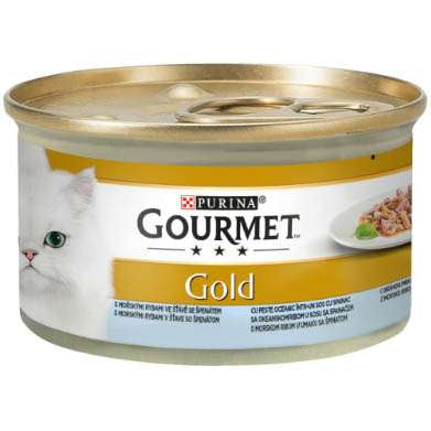 GOURMET GOLD ПАСТЕТ ДВОЙНО УДОВОЛСТВИЕ РИБА И СПАНАК