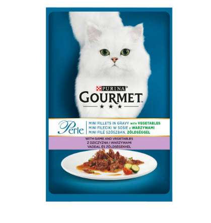 GOURMET PERLE МИНИ ФИЛЕНЦА В СОС С ДИВЕЧ И ЗЕЛЕНЧУЦИ 85гр.