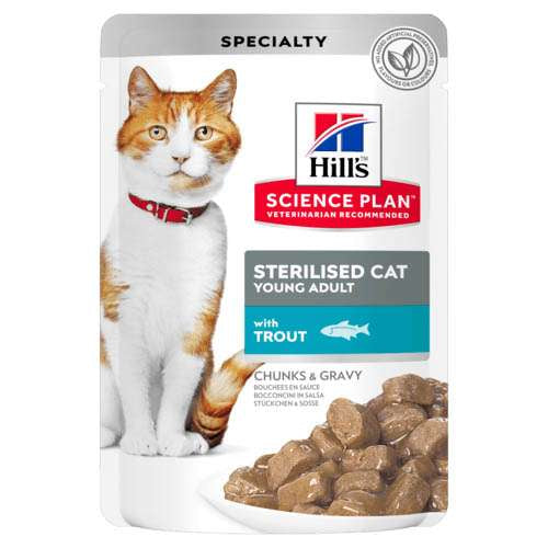 HILL’S SCIENCE PLAN STERILISED CAT YOUNG ADULT - ПАУЧ С ПЪСТЪРВА 85гр