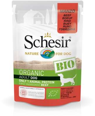 SCHESIR Био с говеждо - пауч за кучета над 1г. 85гр.