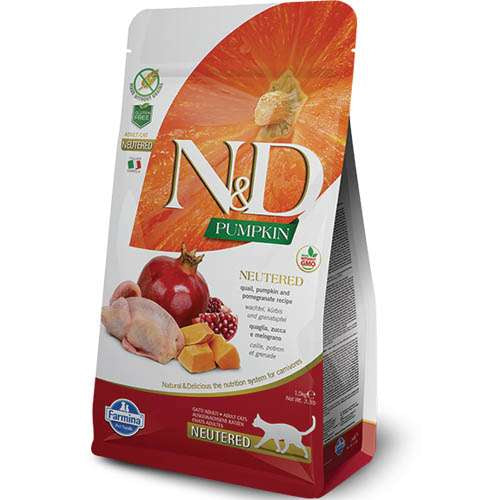 N&D CAT NEUTERED QUAIL, PUMPKIN, POMEGRANATE - С ПЪДПЪДЪК, ТИКВА И НАР