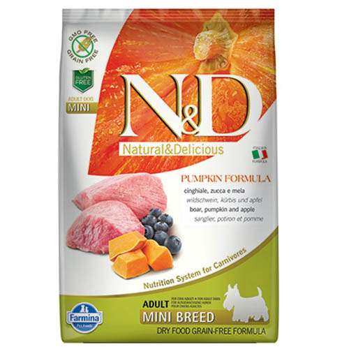 N&D MINI ADULT BOAR, PUMPKIN, APPLE - С ГЛИГАНСКО, ТИКВА И ЯБЪЛКИ 0.800 гр.