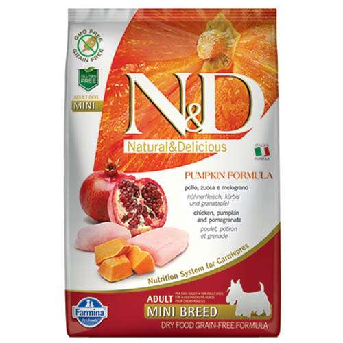 N&D MINI ADULT CHICKEN, PUMPKIN, POMEGRANATE - С ПИЛЕ, ТИКВА И НАР 0.800 гр.