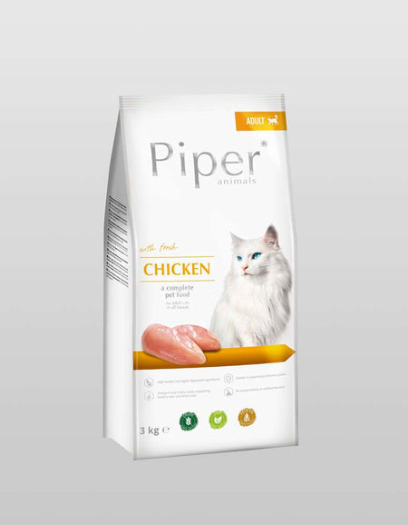 PIPER CAT CHICKEN - СУХА ХРАНА ЗА КОТКИ В ЗРЯЛА ВЪЗРАСТ, С ПИЛЕ, 3КГ.