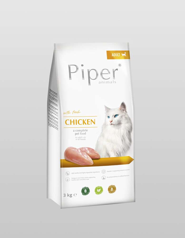 PIPER CAT CHICKEN - СУХА ХРАНА ЗА КОТКИ В ЗРЯЛА ВЪЗРАСТ, С ПИЛЕ, 3КГ.