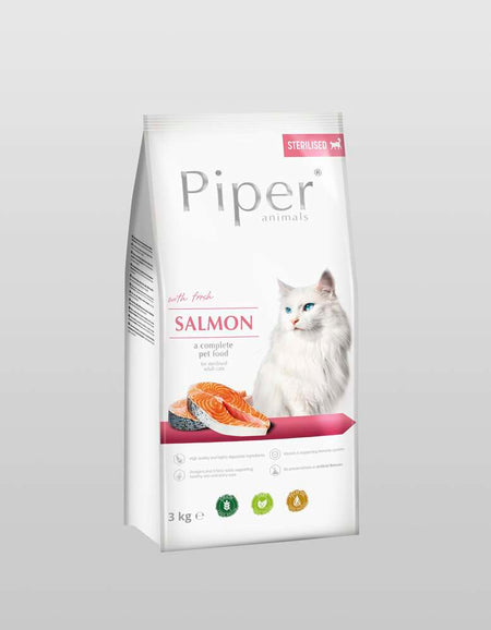 PIPER CAT SALMON - СУХА ХРАНА ЗА КОТКИ В ЗРЯЛА ВЪЗРАСТ, СЪС СЬОМГА, 3КГ.