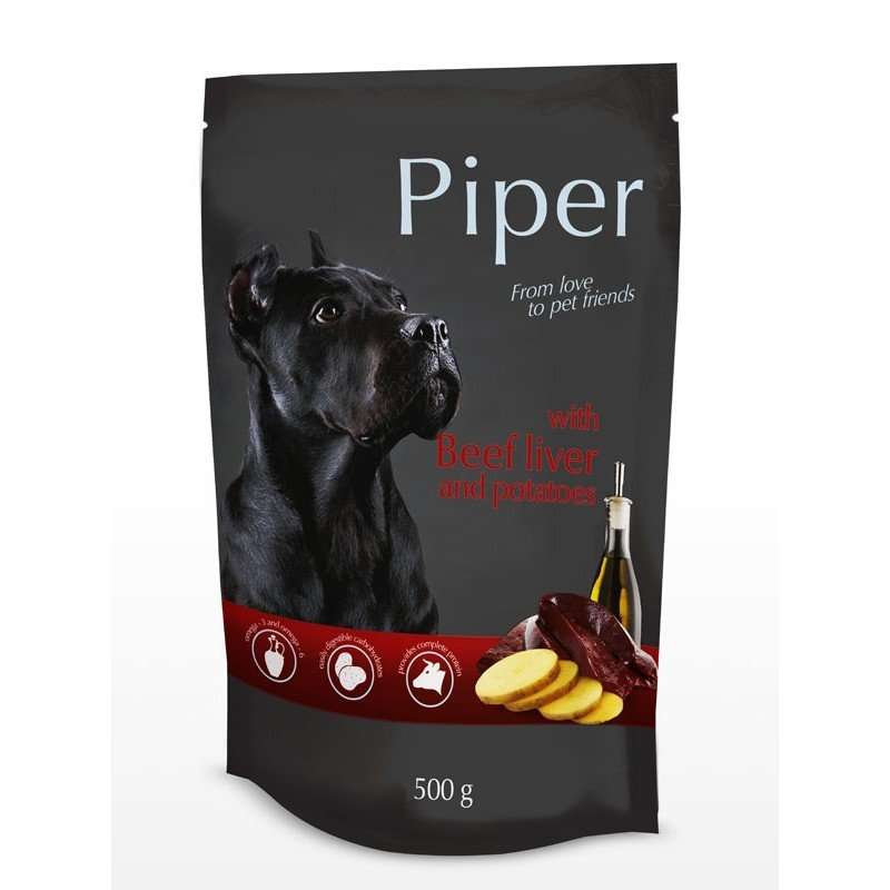 PIPER ПАУЧ ЗА КУЧЕТА С ТЕЛЕШКИ ДРОБ И КАРТОФИ 500гр