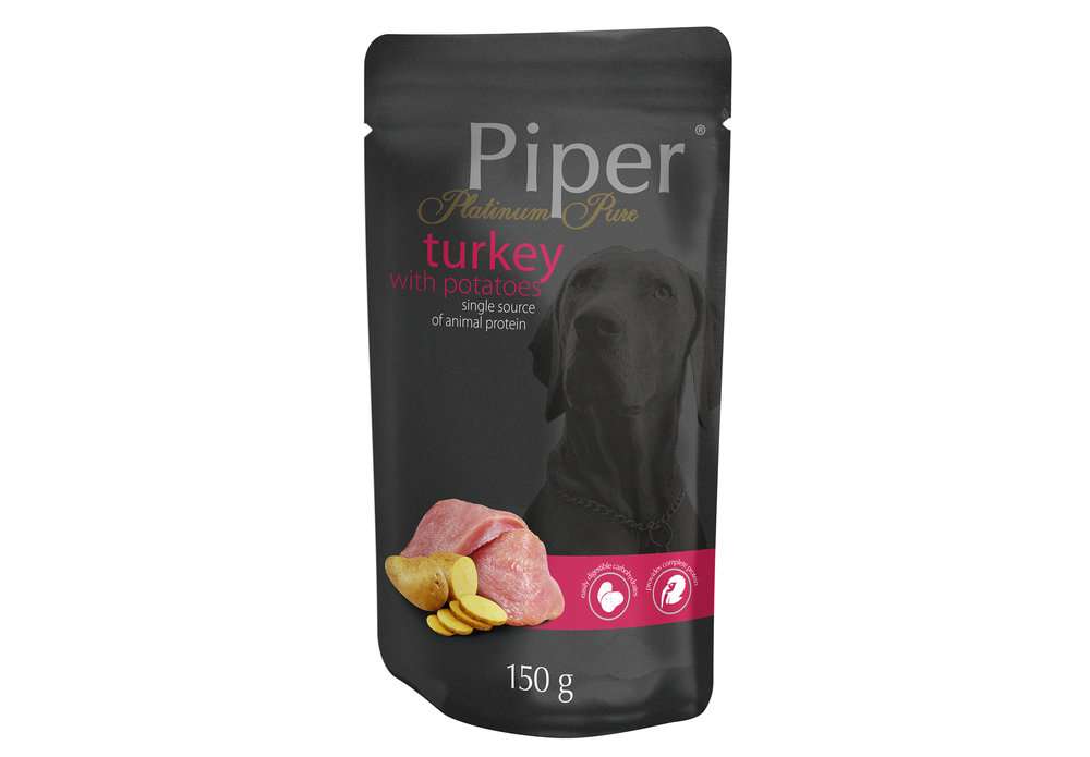PIPER PLATINUM CARE - ПАУЧ ЗА ЧУВСТВИТЕЛНИ КУЧЕТА, С ПУЕШКО И КАРТОФИ, 10х150 гр