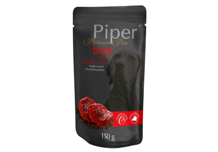 PIPER PLATINUM CARE - ПАУЧ ЗА ЧУВСТВИТЕЛНИ КУЧЕТА, С ТЕЛЕШКО И КАФЯВ ОРИЗ, 10х150 гр