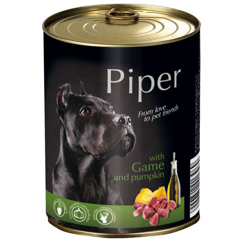 PIPER PREMIUM ADULT - КОНСЕРВА ЗА КУЧЕТА С ДИВЕЧ И ТИКВА 800гр