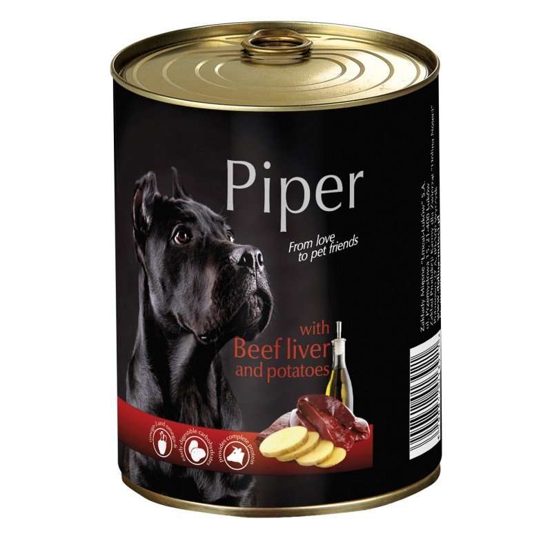 PIPER PREMIUM ADULT - КОНСЕРВА ЗА КУЧЕТА С ТЕЛЕШКИ ДРОБ И КАРТОФИ, 800гр
