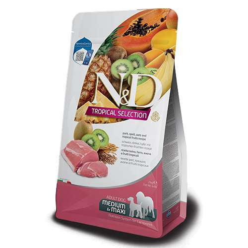 N&D TROPICAL DOG AD MED & MAXI PORK