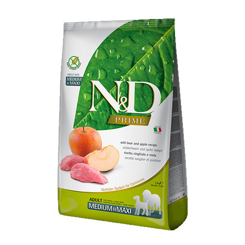 N&D PRIME DOG ADULT MEDIUM & MAXI 12KG WILD BOAR & APPLE