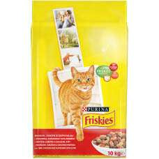 FRISKIES PURINA FRISKIES MEAT AND VEGETABLES - СУХА ХРАНА ЗА КОТКИ С МЕСО ДРОБ И ЗЕЛЕНЧУЦИ 10КГ.