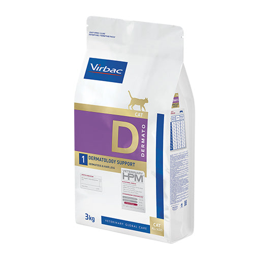 Virbac HPM Diet Cat Dermatology Support D1 3кг.