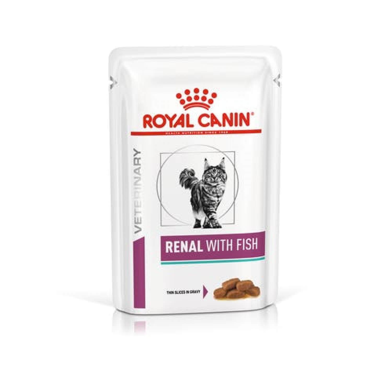 ROYAL CANIN FELINE RENAL FISH POUCH 12x85g - Мокра храна с риба в пауч за котки с хронична бъбречна недостатъчност от стадий 2 до стадий 4
